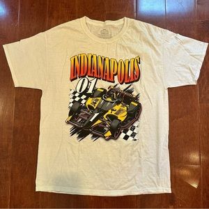 Vintage Formula Racing Shirt Mens M White Indianapolis 500 F1 Cars 2001 USA